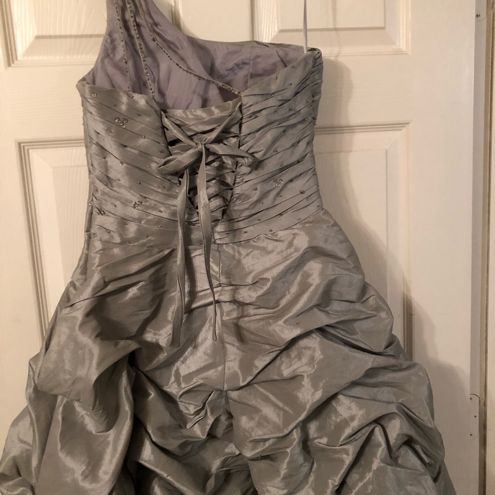 Silver prom mini dress